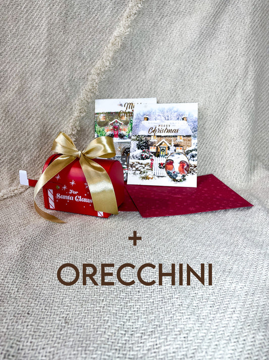 🎁 SET NATALE 'CASSETTA POSTA + ORECCHINI + BUSTA&BIGLIETTO'