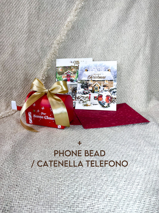 🎁 SET NATALE 'CASSETTA POSTA + PHONE BEAD + BUSTA&BIGLIETTO'